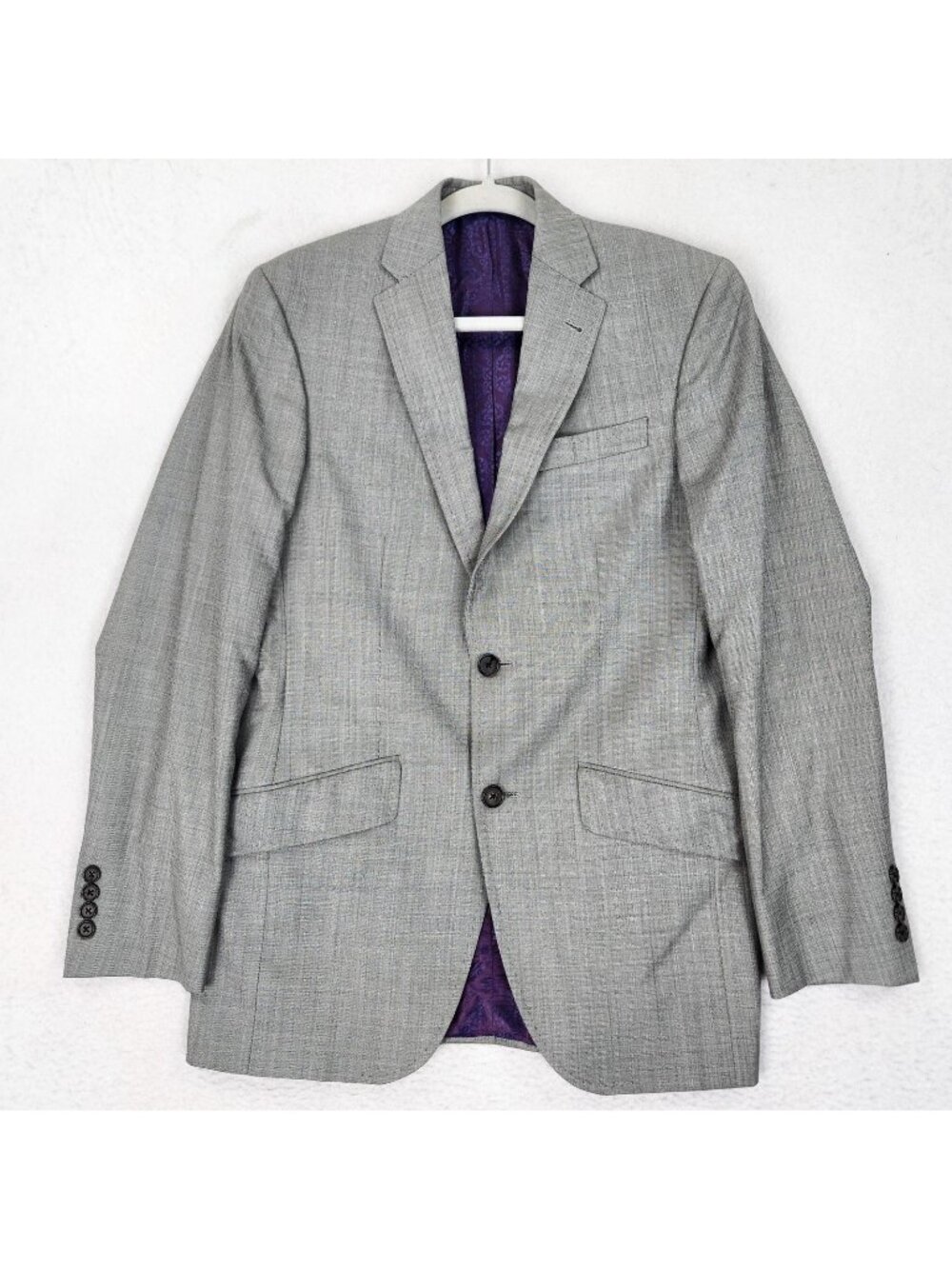 Ted Baker Jacket Mens 36R Gray Wool Endurance Jones CT Suit Blazer Two Button